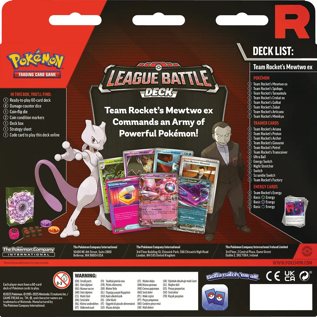Pokémon TCG: Team Rocket’s Mewtwo ex League Battle Deck – Ingles