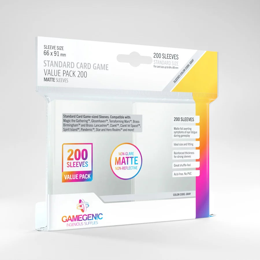 Game genic STANDARD CARD GAME VALUE PACK 200 MATTE SLEEVES