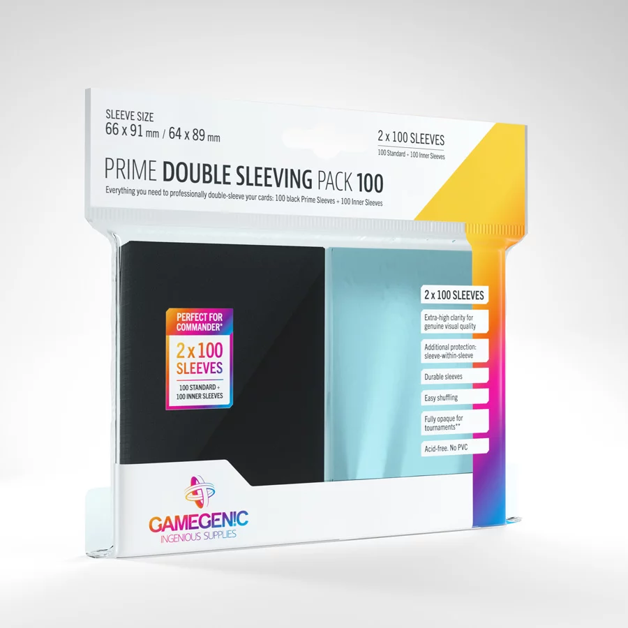 PRIME DOUBLE SLEEVING PACK black prime (100u)