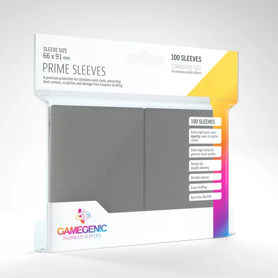 Protectores Gamegenic: Prime Sleeves - Dark gray (100u)